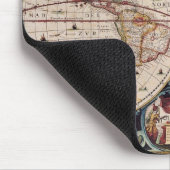 ヴィンテージ旧世界地図ヒストリオーバーデザイン マウスパッド (コーナー)