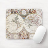 ヴィンテージ旧世界地図ヒストリオーバーデザイン マウスパッド (マウス)