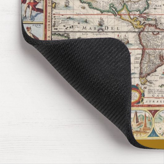 ヴィンテージ旧世界地図ヒストリオーバーデザイン マウスパッド (コーナー)