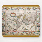 ヴィンテージ旧世界地図ヒストリオーバーデザイン マウスパッド (正面)