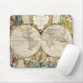 ヴィンテージ旧世界地図ヒストリオーバーデザイン マウスパッド (マウス)