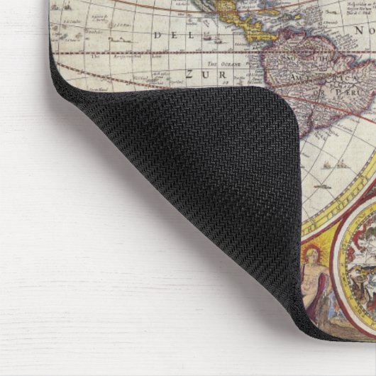 ヴィンテージ旧世界地図ヒストリオーバーデザイン マウスパッド (コーナー)