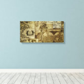 ヴィンテージ旧世界地図 キャンバスプリント (インサイチュ (ウッドフロア))