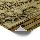 ヴィンテージ旧世界地図 ポスター (角)