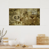 ヴィンテージ旧世界地図 ポスター (キッチン)