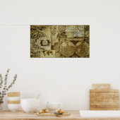 ヴィンテージ旧世界地図 ポスター (キッチン)