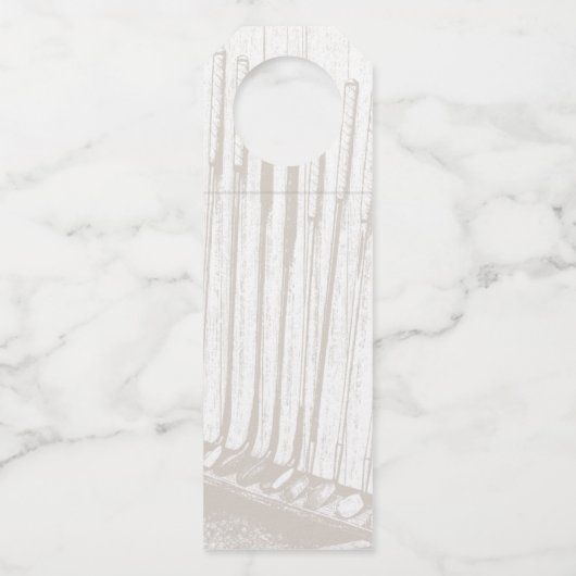 ヴィンテージ旧式なブラウン及び白いゴルフ募金活動 ボトルネックタグ (裏面)