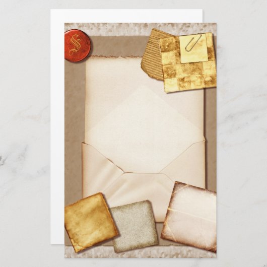 ヴィンテージ旧文房具 便箋 (正面/裏面)