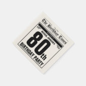 ヴィンテージ旧新聞カスタム第80回バースデーパーティー スタンダードカクテルナプキン (角)