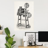 ヴィンテージ旧映画カメラ撮影機器 ポスター (ホームオフィス)