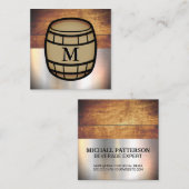 ヴィンテージ旧木材 | 金属シート | バレル スクエア名刺 (正面/裏面)