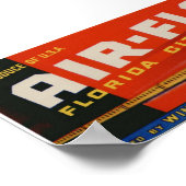 ヴィンテージ旧柑橘類果樹林ラベル ポスター (角)