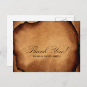 ヴィンテージ旧焼き紙サンキューカード ポストカード (正面/裏面)
