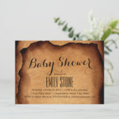 ヴィンテージ旧焼き紙ベビーシャワー招待状 招待状 (スタンド正面)