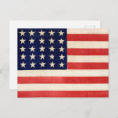 ヴィンテージ旧米国国旗 ポストカード (正面/裏面)