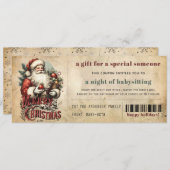 ヴィンテージ旧紙グランジクリスマスギフトクーポン シーズンカード (正面/裏面)