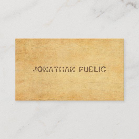 ヴィンテージ旧紙ス動揺してクリプト文字贅沢 名刺 (正面)