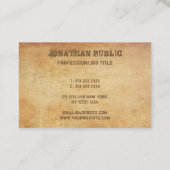 ヴィンテージ旧紙ルック動揺して文字テンプレート 名刺 (裏面)