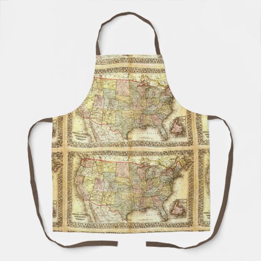 ヴィンテージ旧統一された州米国総合地図 エプロン (正面)