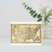 ヴィンテージ旧統一された州米国総合地図 ポストカード (スタンド正面)