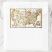 ヴィンテージ旧統一された州米国総合地図 長方形シール (バッグ)