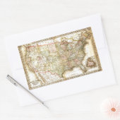 ヴィンテージ旧統一された州米国総合地図 長方形シール (封筒)