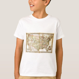 ヴィンテージ旧統一された州米国総合地図 Tシャツ
