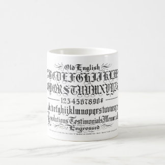 ヴィンテージ旧英語書道アルファベット コーヒーマグカップ