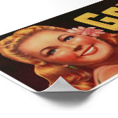 ヴィンテージ旧葡萄フルーツクラートラベル ポスター (角)