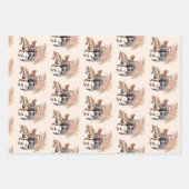 ヴィンテージ旧西ロッキングホース赤ちゃんシャワー ラッピングペーパーシート (正面)