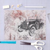 ヴィンテージ旧車デカビクトリアンップページティッシュペーパー 薄葉紙 (クラフト)