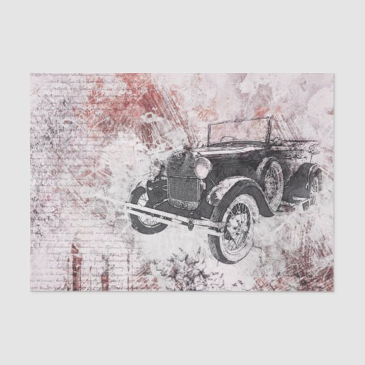 ヴィンテージ旧車デカビクトリアンップページティッシュペーパー 薄葉紙 (正面)