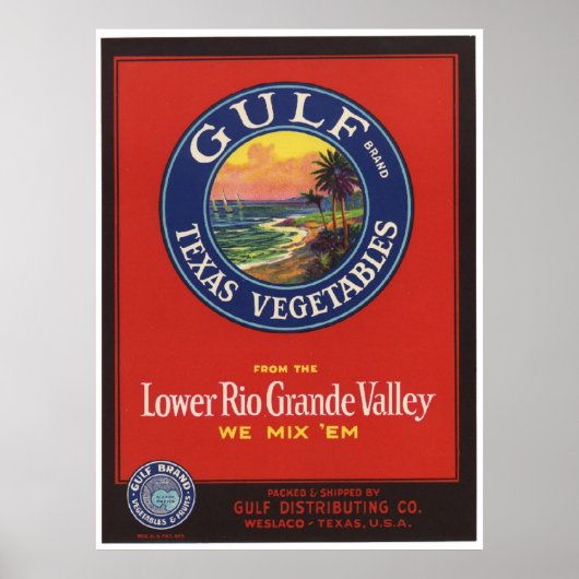 ヴィンテージ旧野菜クレートラベル ポスター (正面)