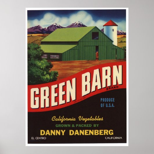 ヴィンテージ旧野菜フルーツクラートラベル ポスター (正面)