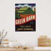 ヴィンテージ旧野菜フルーツクラートラベル ポスター (キッチン)