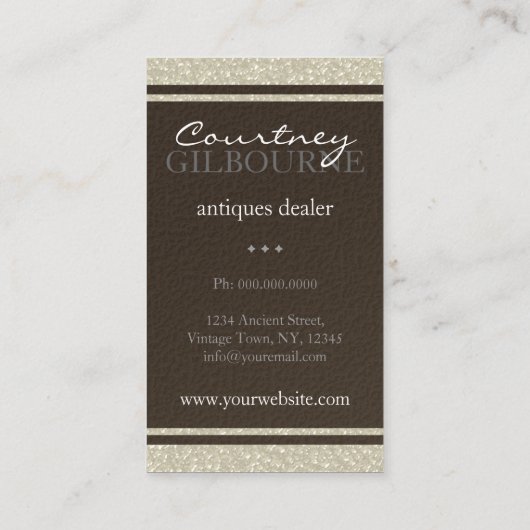 ヴィンテージ旧鏡アンティークディーラーの名刺 名刺 (裏面)