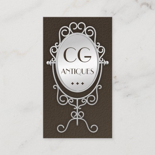ヴィンテージ旧鏡アンティークディーラーの名刺 名刺 (正面)