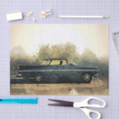 ヴィンテージ旧黒車デコパージュ 薄葉紙 (クラフト)