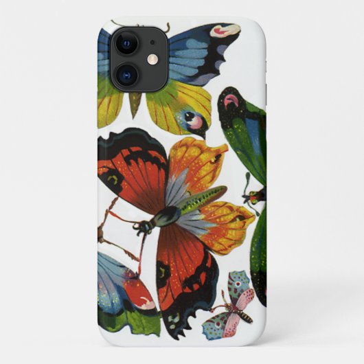 ヴィンテージ昆虫や虫、美しい蝶々 Case-Mate iPhoneケース (裏面)
