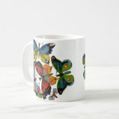 ヴィンテージ昆虫や虫、美しい蝶 コーヒーマグカップ (正面左)