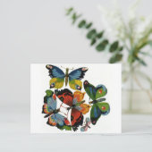 ヴィンテージ昆虫や虫、美しい蝶 ポストカード (スタンド正面)