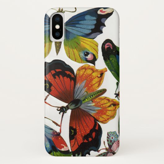 ヴィンテージ昆虫や虫、美しい蝶 Case-Mate iPhoneケース (裏面)
