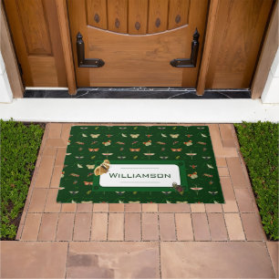 ヴィンテージ昆虫カスタムモノグラムDoormat ドアマット