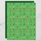 ヴィンテージ昆虫スクラップブック紙セージ緑 (正面/裏面)