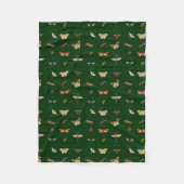 ヴィンテージ昆虫フリースブランケット フリースブランケット (正面)