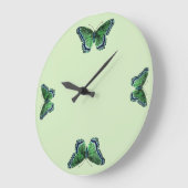 ヴィンテージ昆虫緑蝶時昆虫学 ラージ壁時計 (傾斜)