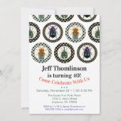 ヴィンテージ昆虫誕生日招待状科学パーティー 招待状 (正面)