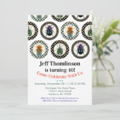 ヴィンテージ昆虫誕生日招待状科学パーティー 招待状 (スタンド正面)