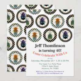 ヴィンテージ昆虫誕生日招待状科学パーティー 招待状