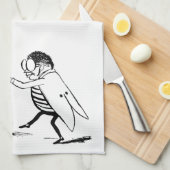 ヴィンテージ昆虫踊り；ブルーボトルフライ キッチンタオル (四つ折り)